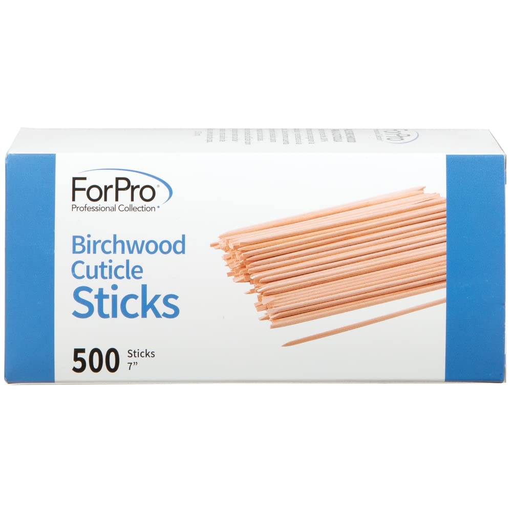 Forpro Birchwood Cuticle Sticks, Double Sided, Multi-Purpose Cuticle Pusher For Manicures And Pedicures, 7    L, 500-Count