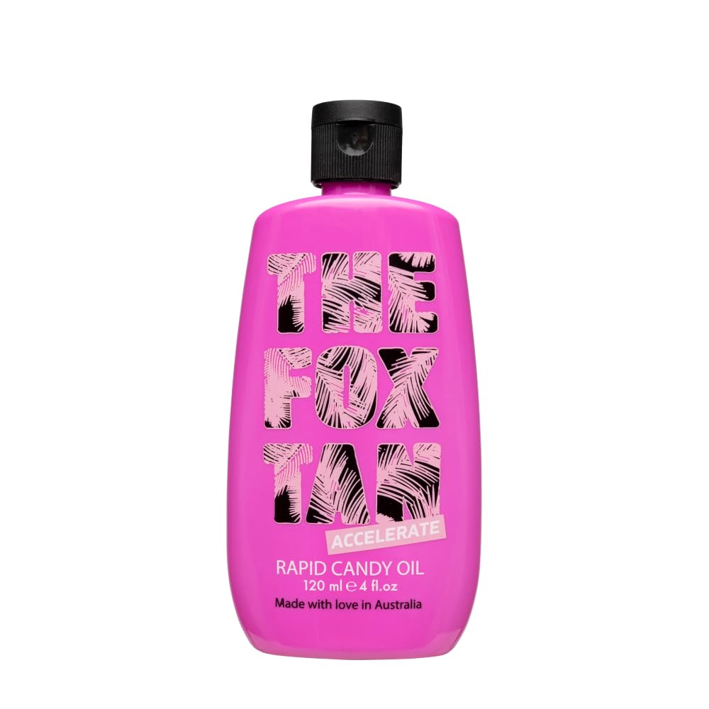 The Fox Tan Rapid Candy Oil, Accelerator Tanning Oil For Deeper & Darker Long-Lasting Tans, Creates Flawless Tan Skin, Vegan & C
