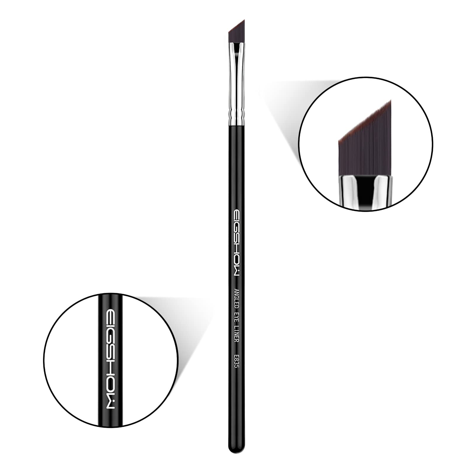 Eyeliner Brush Fine Angled - PRO Precision Gel Eye Liner Makeup Brush -Ultra Thin Slanted Flat Angle - Premium Cruelty Free Synt