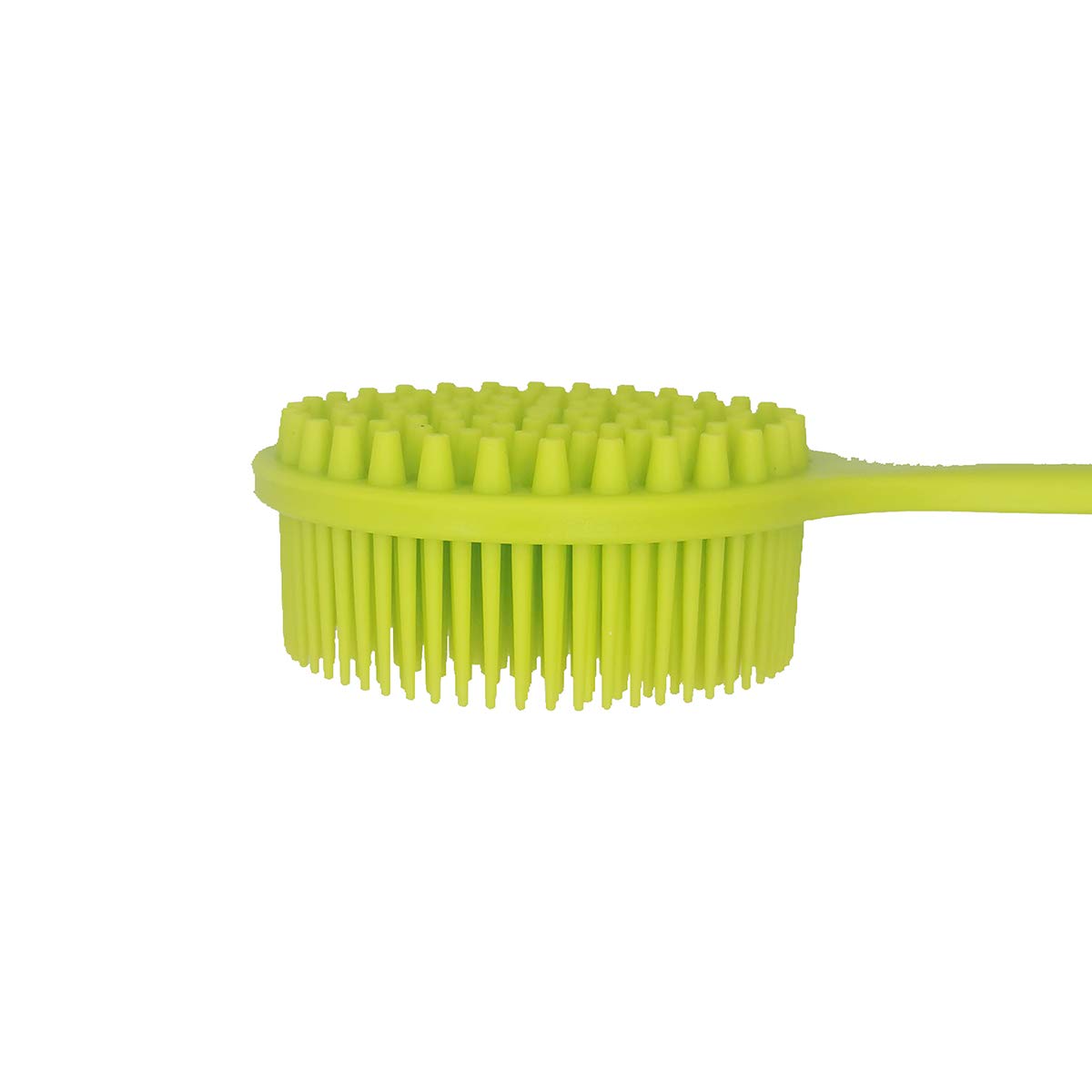 Dnc Silicone Back Scrubber Soft Bath Body Brush For Shower With Long Handle (Green)