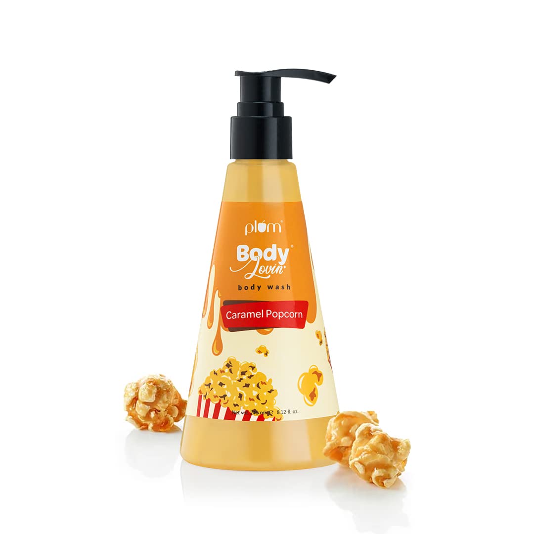 Plum Bodylovin Caramel Popcorn Body Wash | All Skin Types | Caramel Popcorn Fragrance | Non-Drying | Sulphate- | 100% Vegan 240