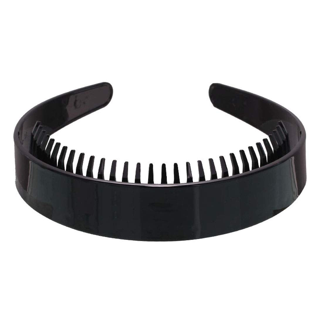 2PCS 1 Inch Black With Teeth Plastic Headbands Teeth Comb Hair Hoop DIY Hairband Headband Headwear Women Men Hair Accessories