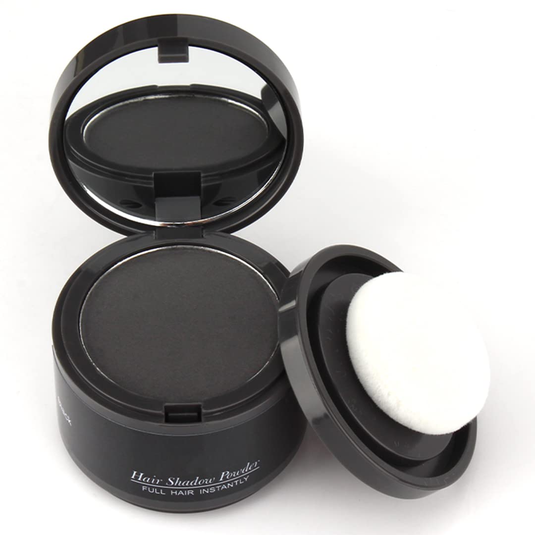 Hairline Powder(Black) Hair Root Dye, Instantly Hair Color Shadow Cover Gray Hair Root, Hair Touch-Up, Thin Hair Powder 4g