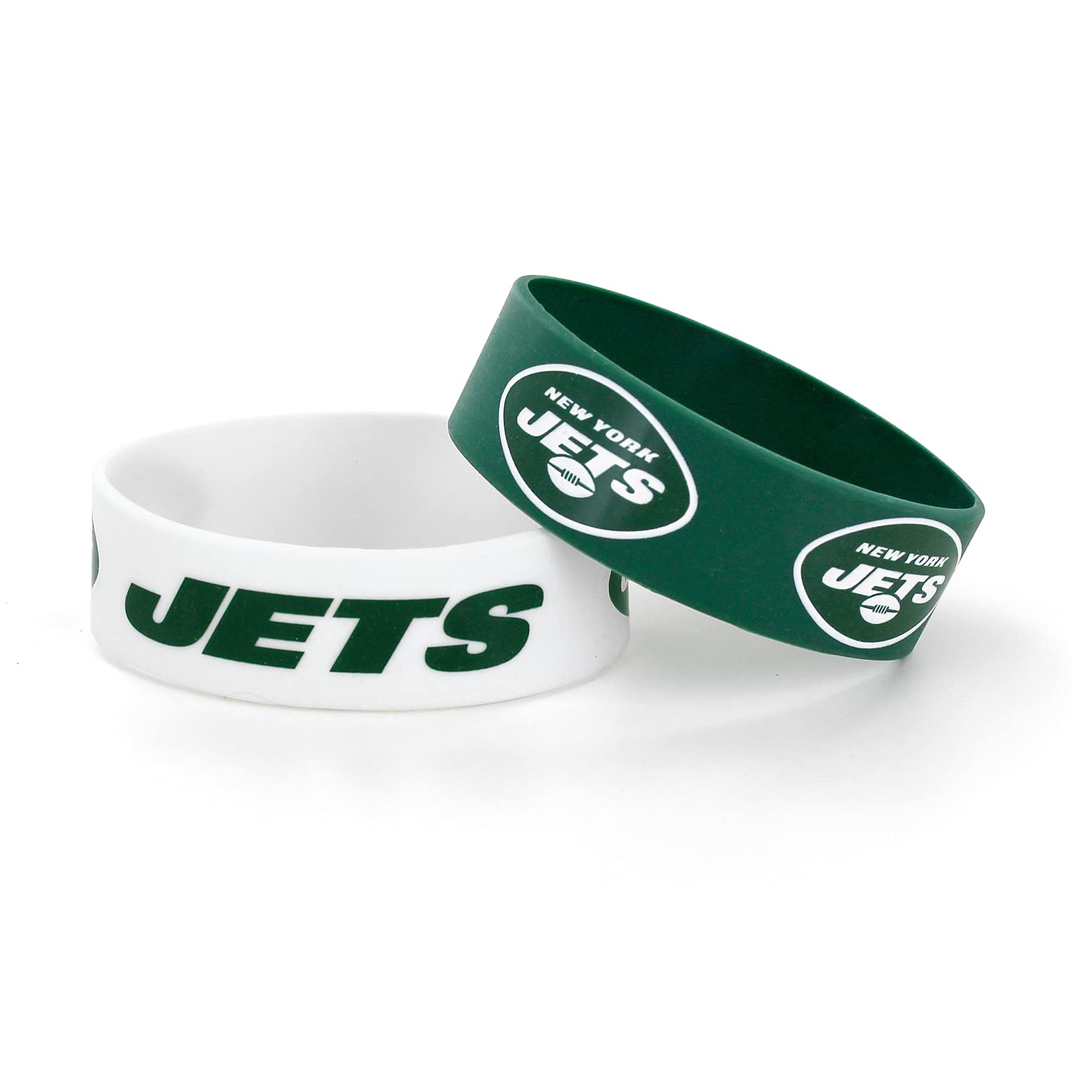 NFL New York Jets Silicone Rubber Bracelet, 2-Pack