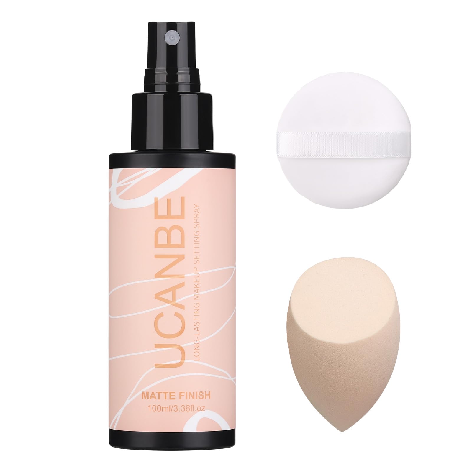Ucanbemakeup Long Lasting Makeup Setting Spray Kit - 3.38 Fl Oz Super Matte Finish Setting Mist Lightweight Face Make Up Fixer F