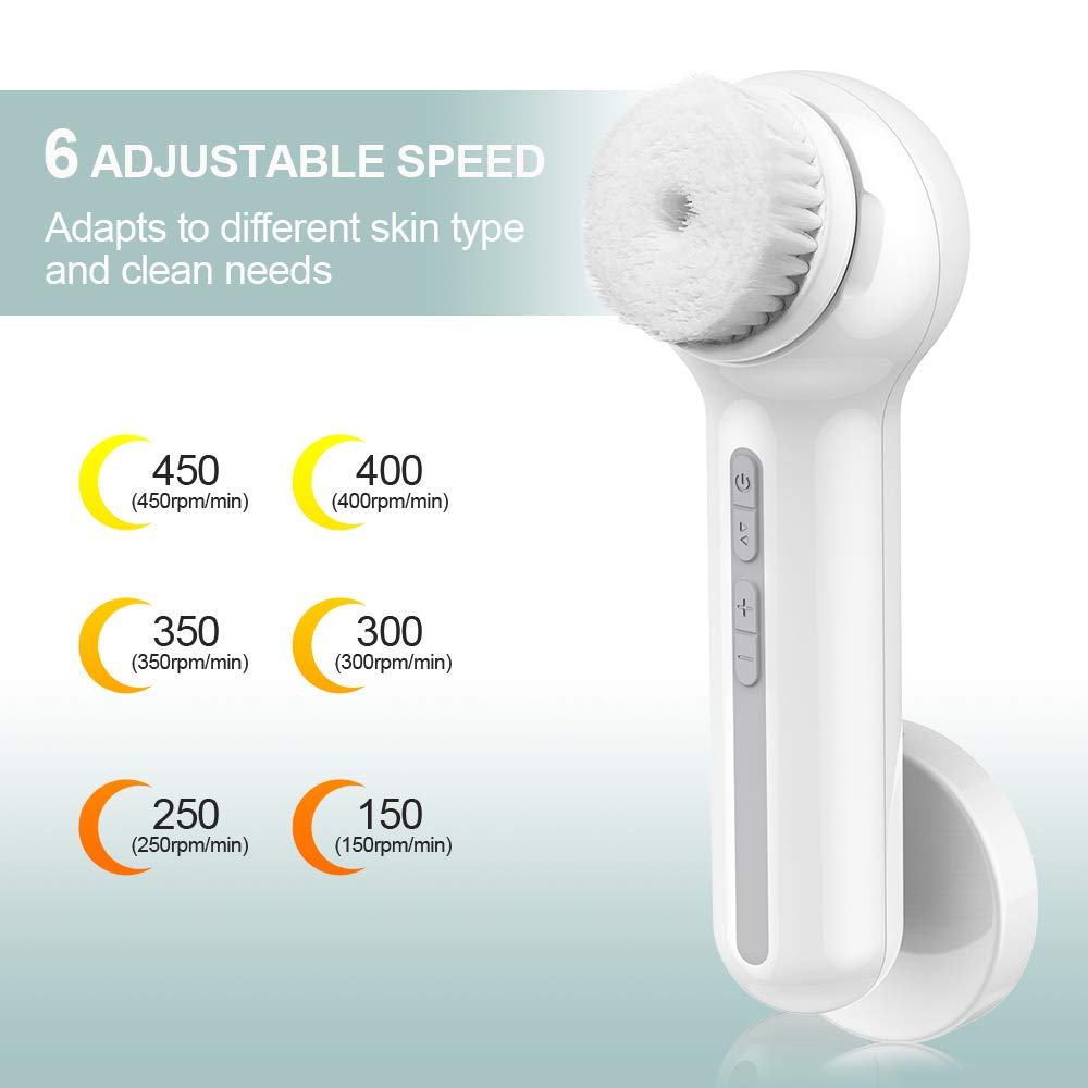 TOUCHBeauty Professional 3IN1 Facial Brush Set, Advanced 360 Spin Cleansing Brush & Bamboo Charcoal Brush, Dual-charging System