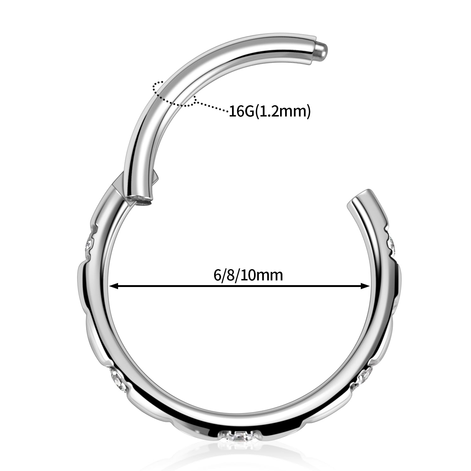 FUNLMO 20G 18G 16G 12G Nose Ring Hoop Conch Rook Daith Helix Tragus Piercing Jewelry 316L Surgical Steel Cartilage Earring Conch