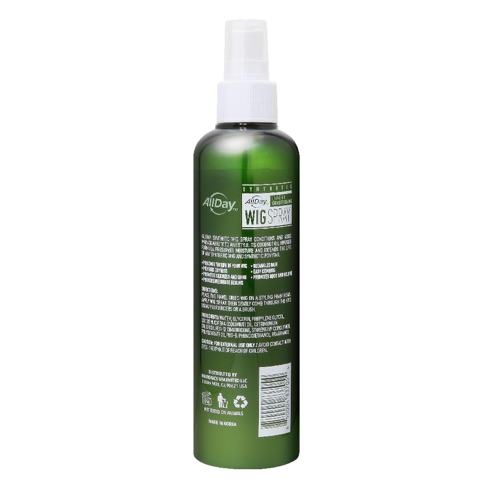 AllDay Locks Synthetic Wig Spray | Revitalizes & Refreshes | Cleanses & Extends Lifespan of Wigs & Hairpieces | Soft & Fresh Lea