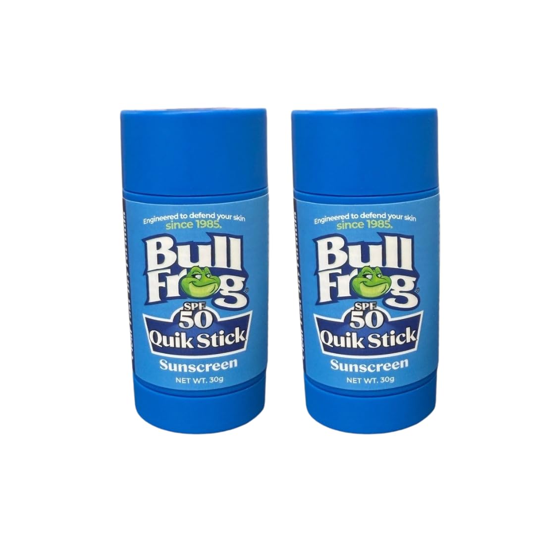 Bullfrog Quik Stick Sunscreen SPF 50 | Oxybenzone & Octinoxate Free | Broad Spectrum Moisturizing UVA/UVB, 2 pack