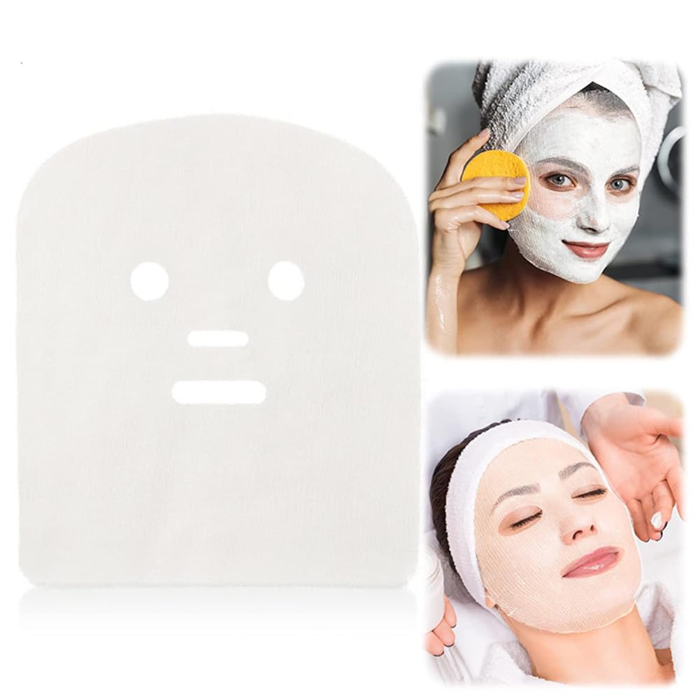 100 Sheets Gauze Mask Large Precut Gauze Face Masks Soft Gauze Face Pads White Net Face Gauze Mask Natural Spa Gauze Facial Mask