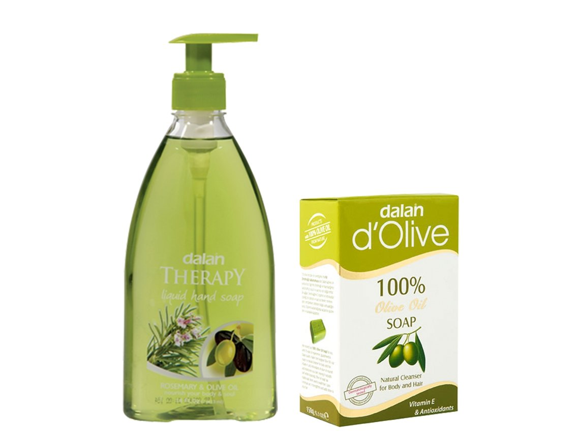 Combo Pack Of Olive & Rosemary 400 Ml Exotic International Fragrances In Handwash/Liquid Soap + Dalan DOlive 100% Pure Olive Oi