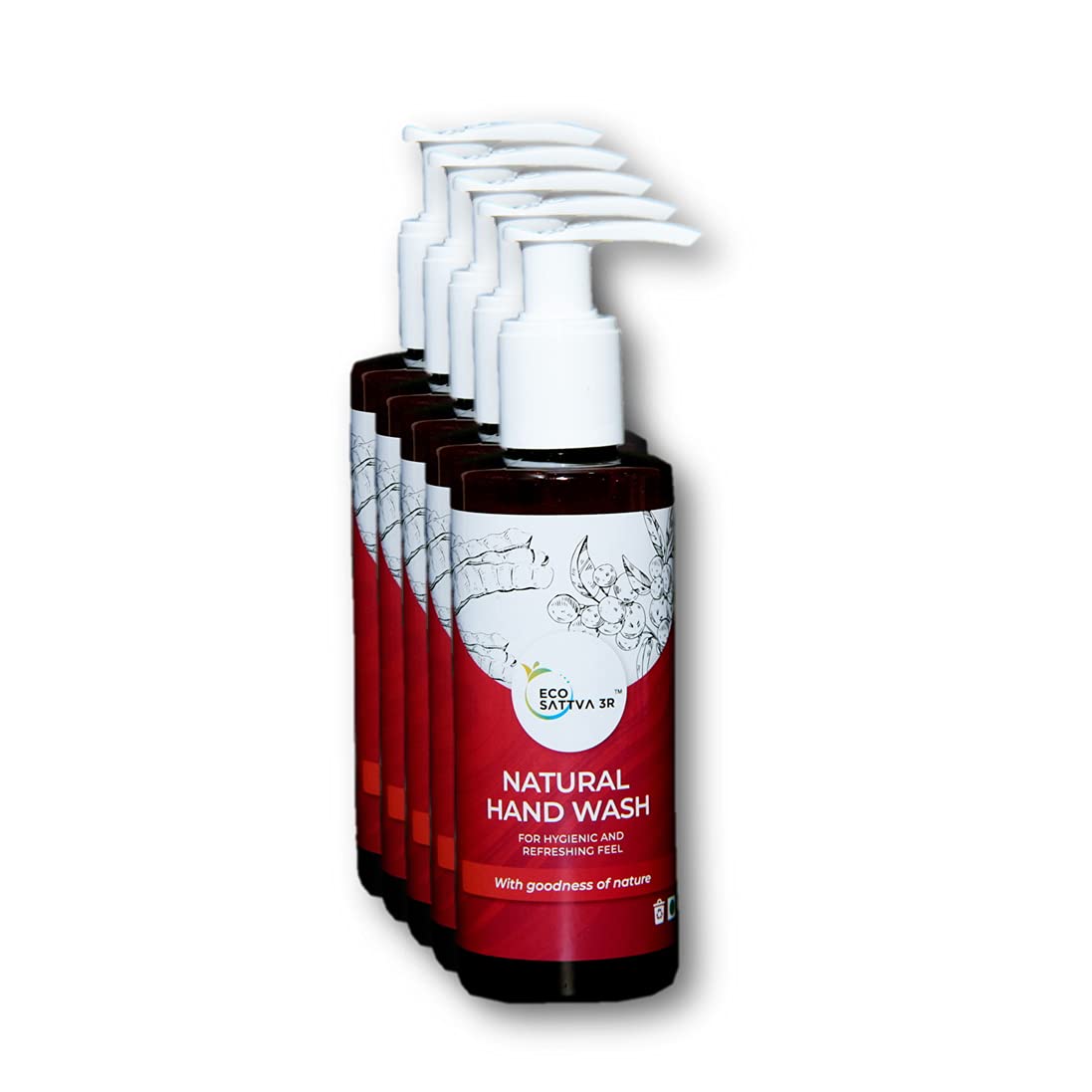 Brics Ecoswachh 3R Household Care Cleaners Hand Wash Liquid With Soapnut Extract And Citrus Fragrance Pack 5 X 200Ml For Daily U