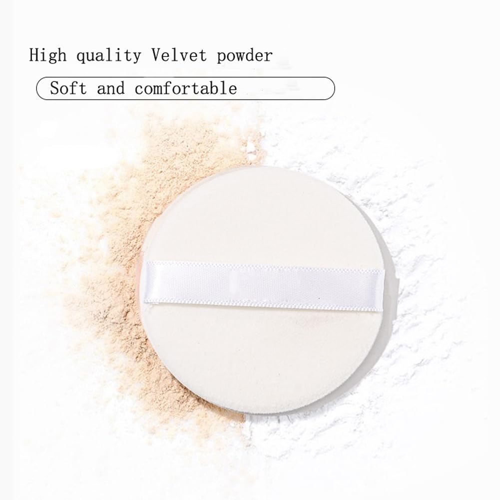 Plastic Loose Powder Compact Container With Velvet Powder Puff Mirror And Elasticated Net Sifter,Empty Reusable Powder Box, 5G P