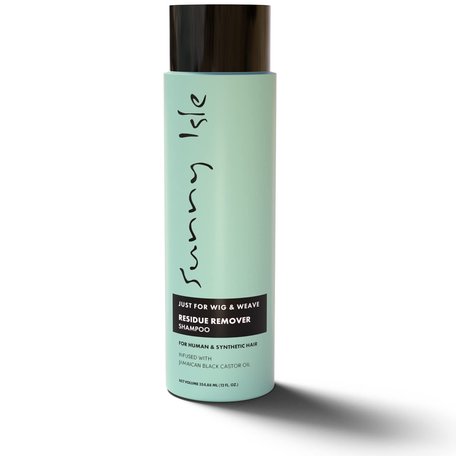 Sunny Isle Just for Wig, Weave, Braid, & Extensions Residue Remover Shampoo 12oz | For Synthetic & Natural Hair | Aloe Vera, Tea