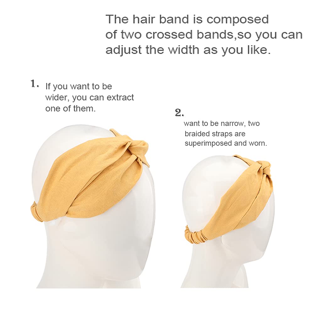Ahoney 20 Pack Headbands For Girls Head Band For Women'S Hair Cute Boho Headband Elastic Stretchy Twist Knotted Hair Bands Yoga