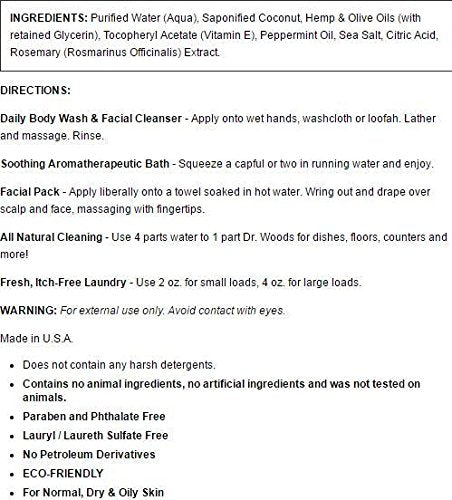 Dr. Woods Pure Peppermint Liquid Castile Soap, 16 Ounce