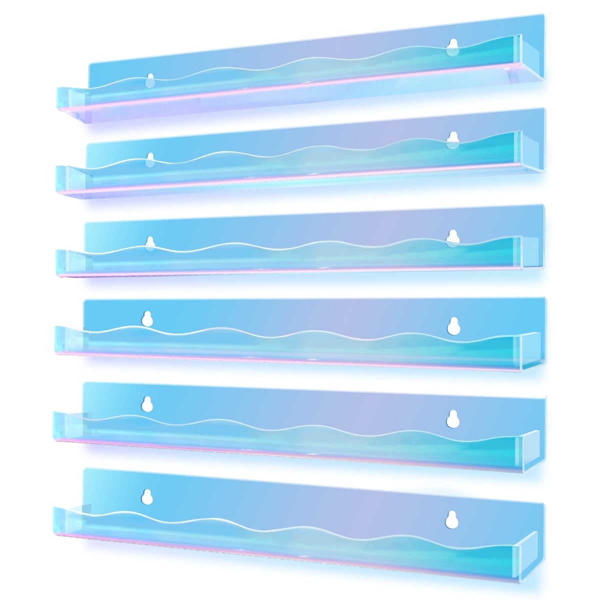 BTremary 15'' Nail Polish Rack Wall Mounted Shelves Acrylic Paints Gel Polish Organizer and Storage with End Caps for Nail Techs