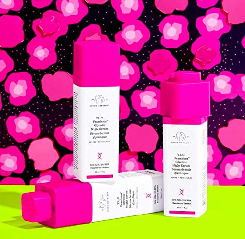 Drunk Elephant T.L.C. Framboos Glycolic Night Serum - Skin Care Brightening Night Serum, 1 Ounce
