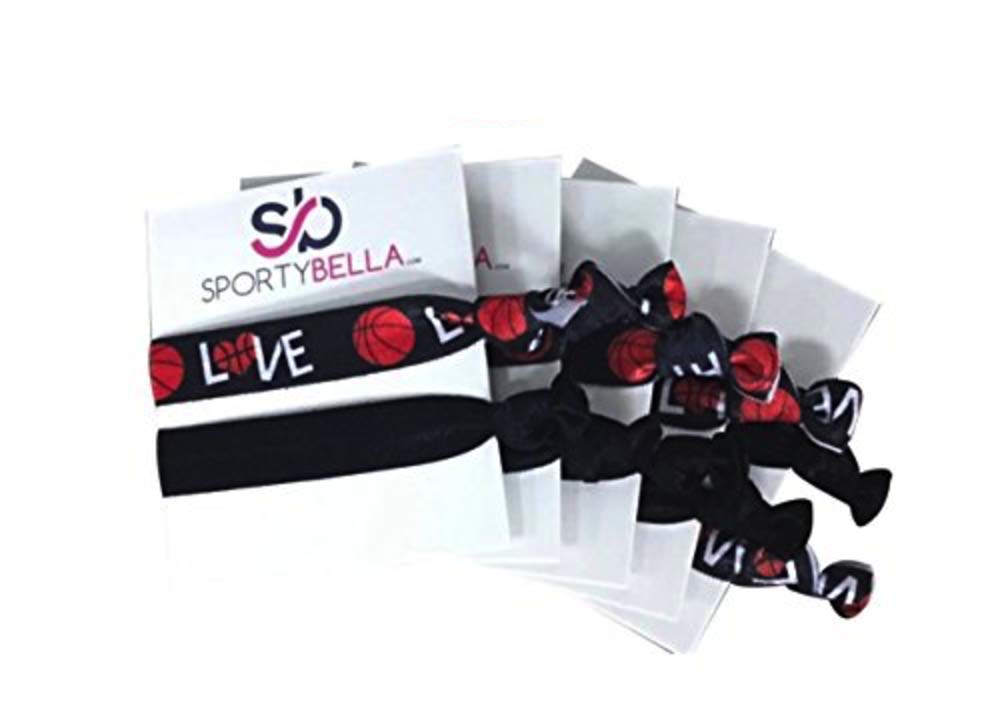 Infinity Collection Basketball Hair Accessories, Basketball Hair Ties, No Crease Basketball Hair Elastics Set