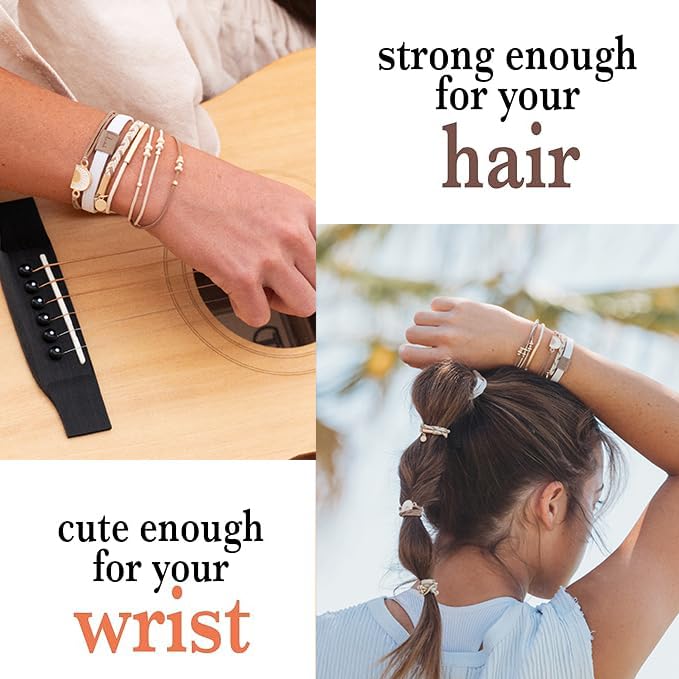 K'Lani Rise Bracelets For Women - Elastic Bracelets And Boho Hair Ties - Cute Hair Ties For Women And Hair Tie Accessories - Sty