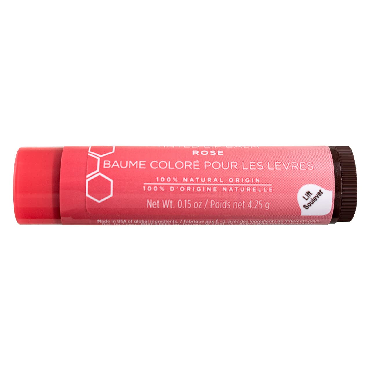 Burt's Bees Tinted Lip Balm, Rose, 0.15 Ounce, Pack of 4, Natural Moisturizing Color