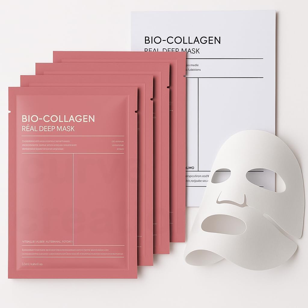 (Pack Of 2) Ramson BioCollagen Overnight Mask, Facial Collagen Lifting Hydrogel Night Masks For Deep Hydration, AntiAging & Gl