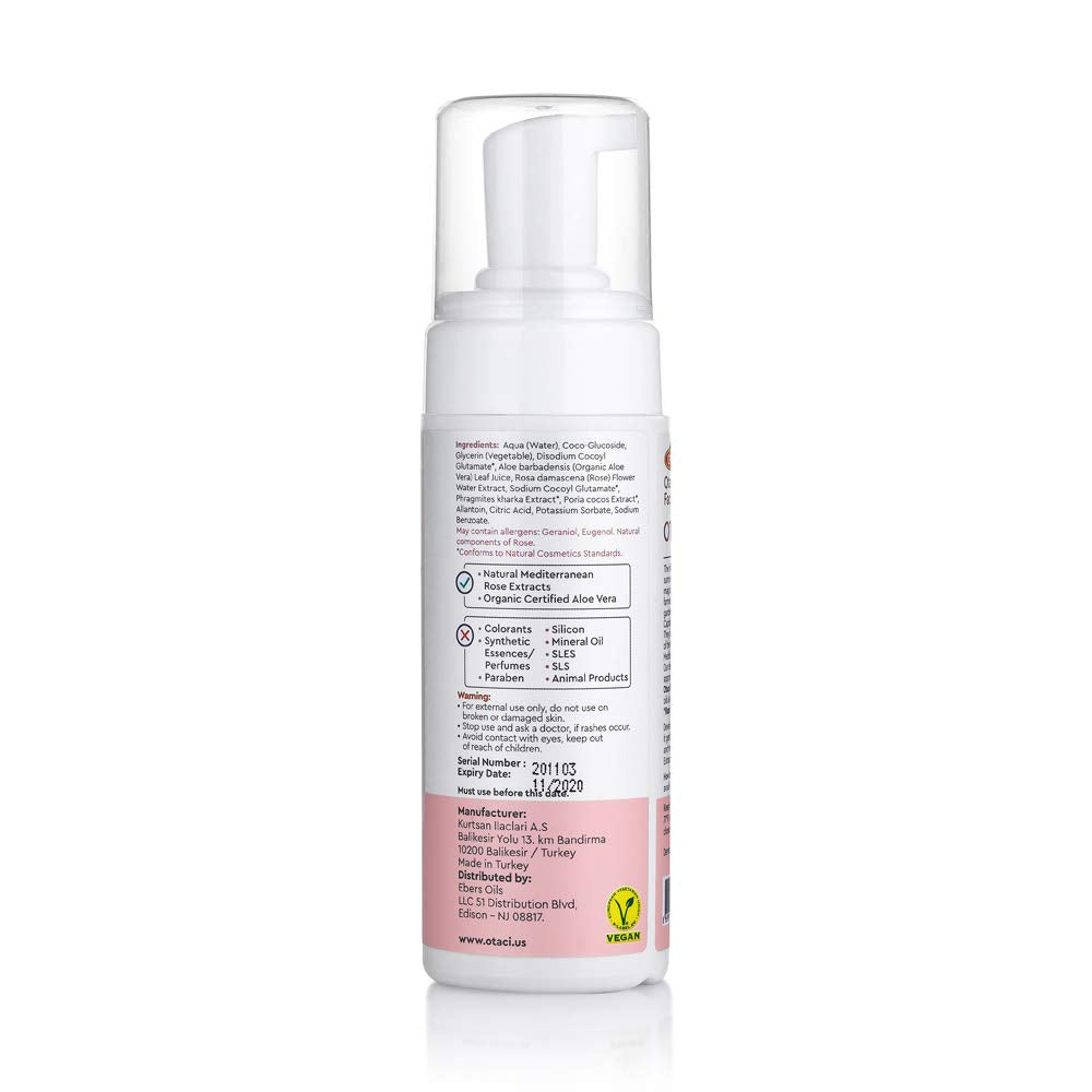 Otaci Rose Passion Facial Cleansing Foam, Face Cleanser Wash Foam Skin Facial Water Rose Foaming Natural