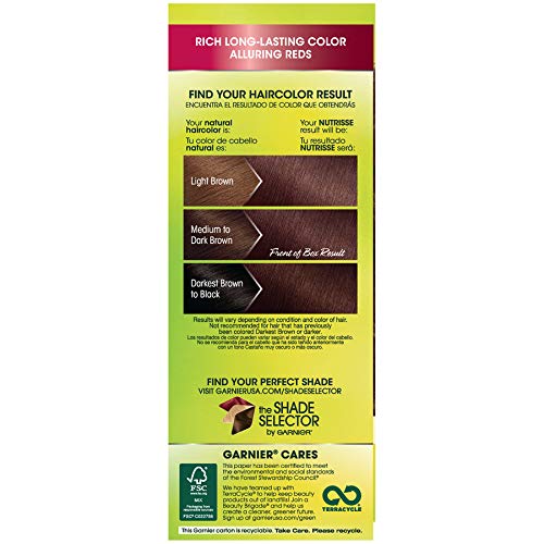 Garnier Hair Color Nutrisse Nourishing Creme, 415 Soft Mahogany Dark Brown (Raspberry Truffle), 2 Count