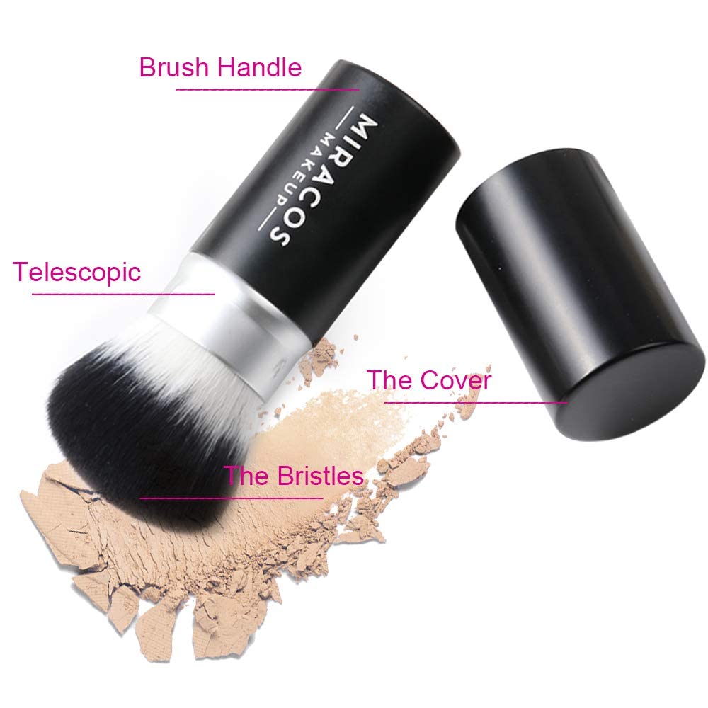 Brush Master Retractable Kabuki Makeup Brush For Blush, Bronzer, Foundation, Powder, Travel Face Cosmetic Brush