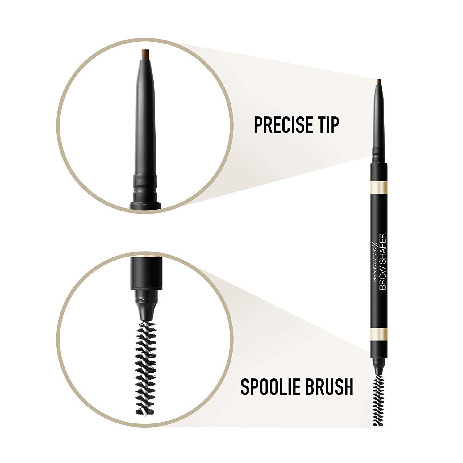 Max Factor Brow Shaper Pencil for Women, 30 Deep Brown, 01 Ounce