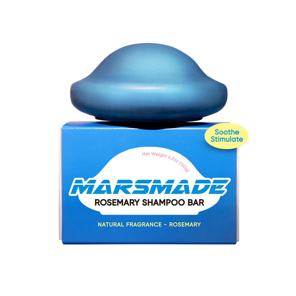 Mars Made Rosemary Shampoo Bar 2.0 - Hydrating & Moisturizing Natural Hair Soap Bar Shampoo For Hair Volume & Scalp Nourishment