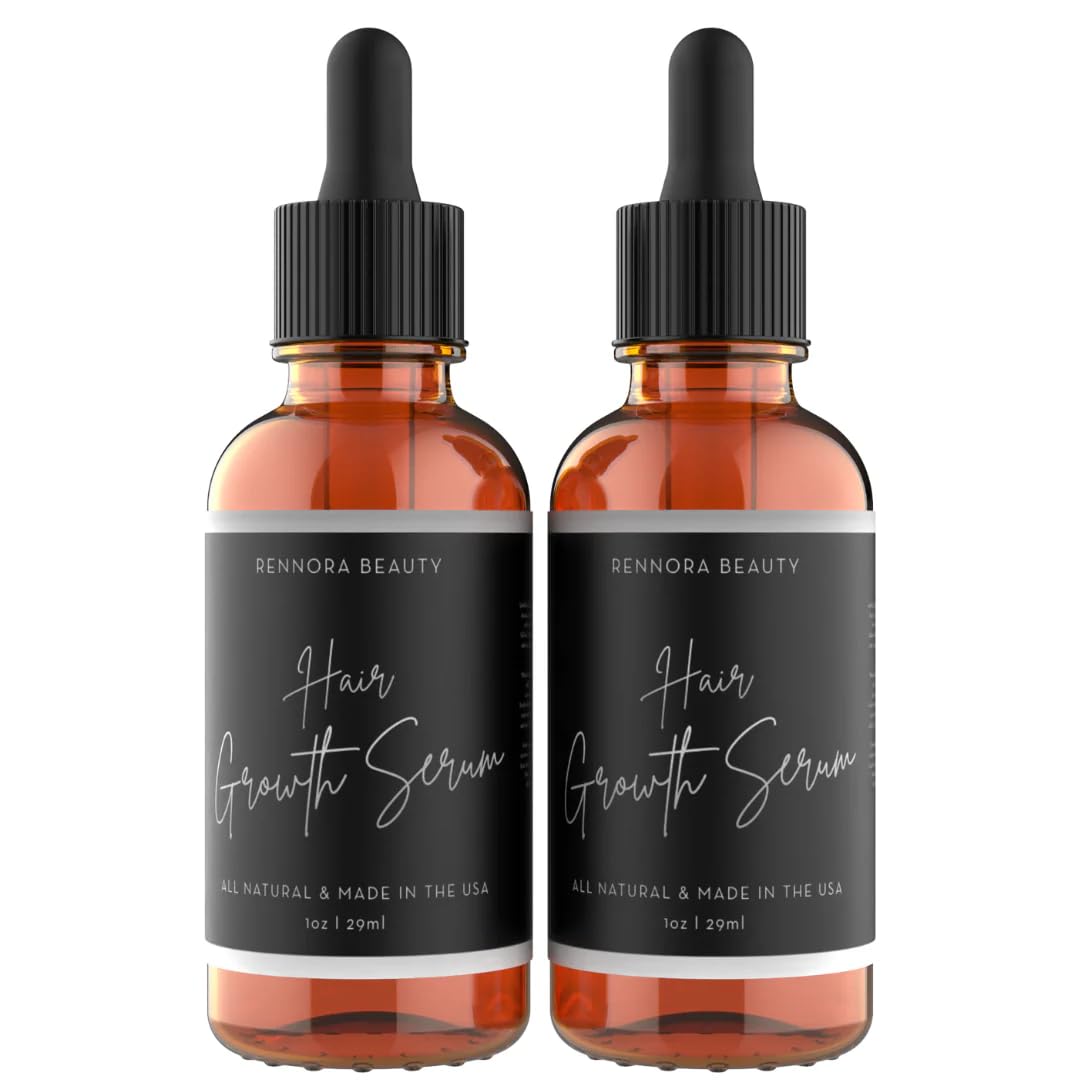Rennora Hair Growth Serum with Organic Herbs and Natural Vitamins, Peppermint Oil, Stinging Nettle, and Rosemary Oil, No Chemica