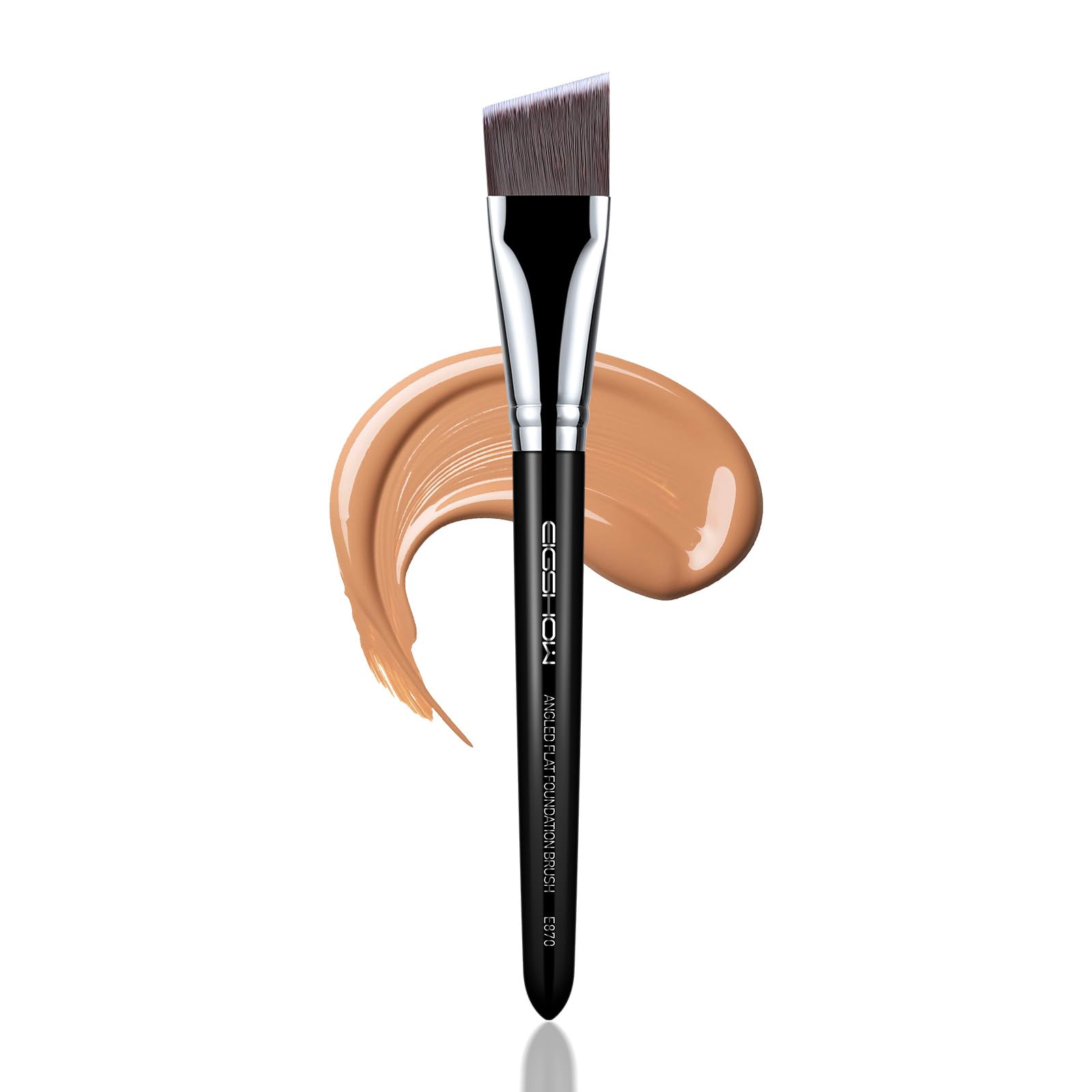 EIGSHOW Angled Flat Foundation Brush, Vegan Synthetic Bristles, Streak Free Application, Face Makeup Brush For Blending Liquid, 