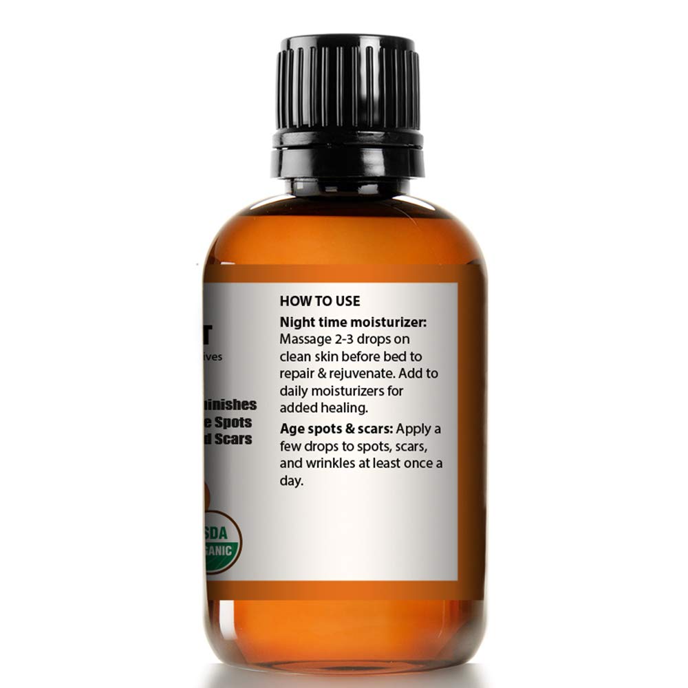 Mayan's Secret Rosehip Seed Oil USDA Certified Organic, Cold Pressed, Unrefined. Reduce Acne Scars. Essential Oil for Face, Nail