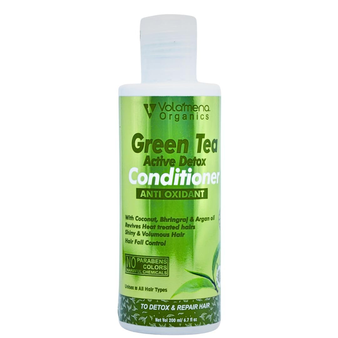 Volamena Green Tea Detox Hair Conditioner || Dry Hair Dandruff Control || For Men & Women 200 Ml