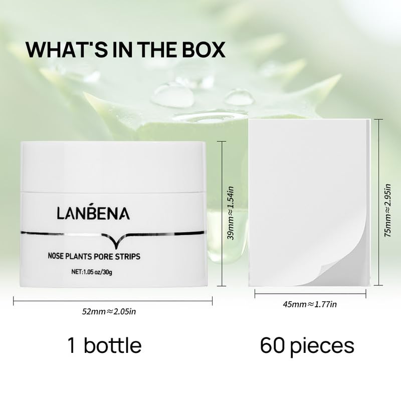 Lanbena Blackhead Remover Strips, Deep Cleansing Nose Strips, Pore Strips Blackhead Remover For Face, Black Head Remover For Nos