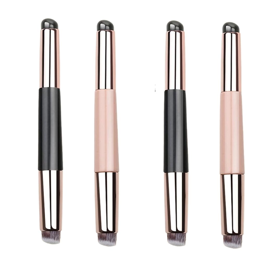 Silicone Lip Brush,4PCS Portable Lipstick Brush,Doubleheaded Lip Stick,Lip Makeup Brush,Multifunctional Concealer Makeup Brush