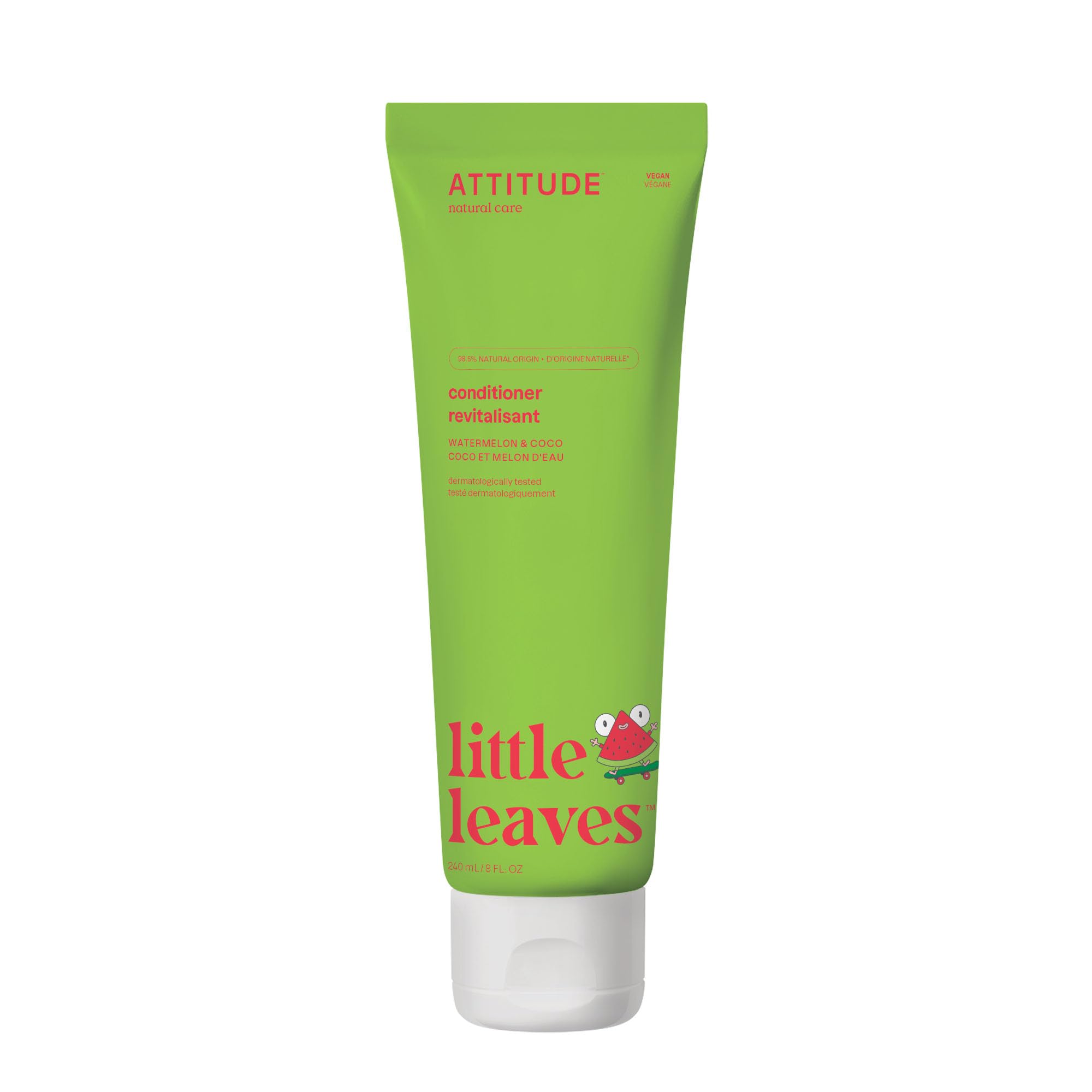 Attitude Natural Conditioner For Kids, Hypoallergenic, Vegan, Plant- And Mineral-Based, Vegan And Cruelty-Free, Watermelon & Coc