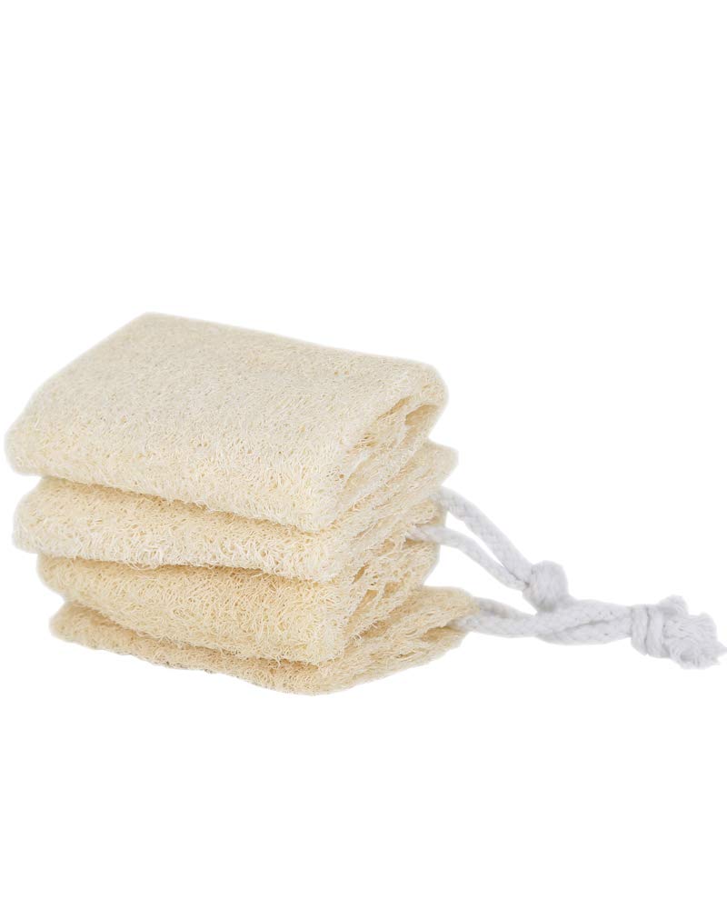 4'' Natural Loofah Exfoliating Body Sponge Scrubber For Skin Care In Bath Spa Shower Pack Of 4