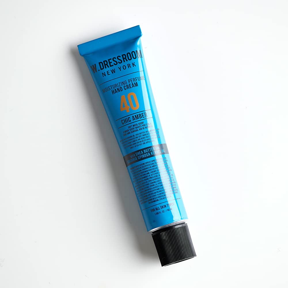 W.Dressroom No.40 Chic Amber Moisturizing Hand Cream For Dry Hands, Non-Greasy Korean Hand Lotion & Hand Care For Women With Hyd
