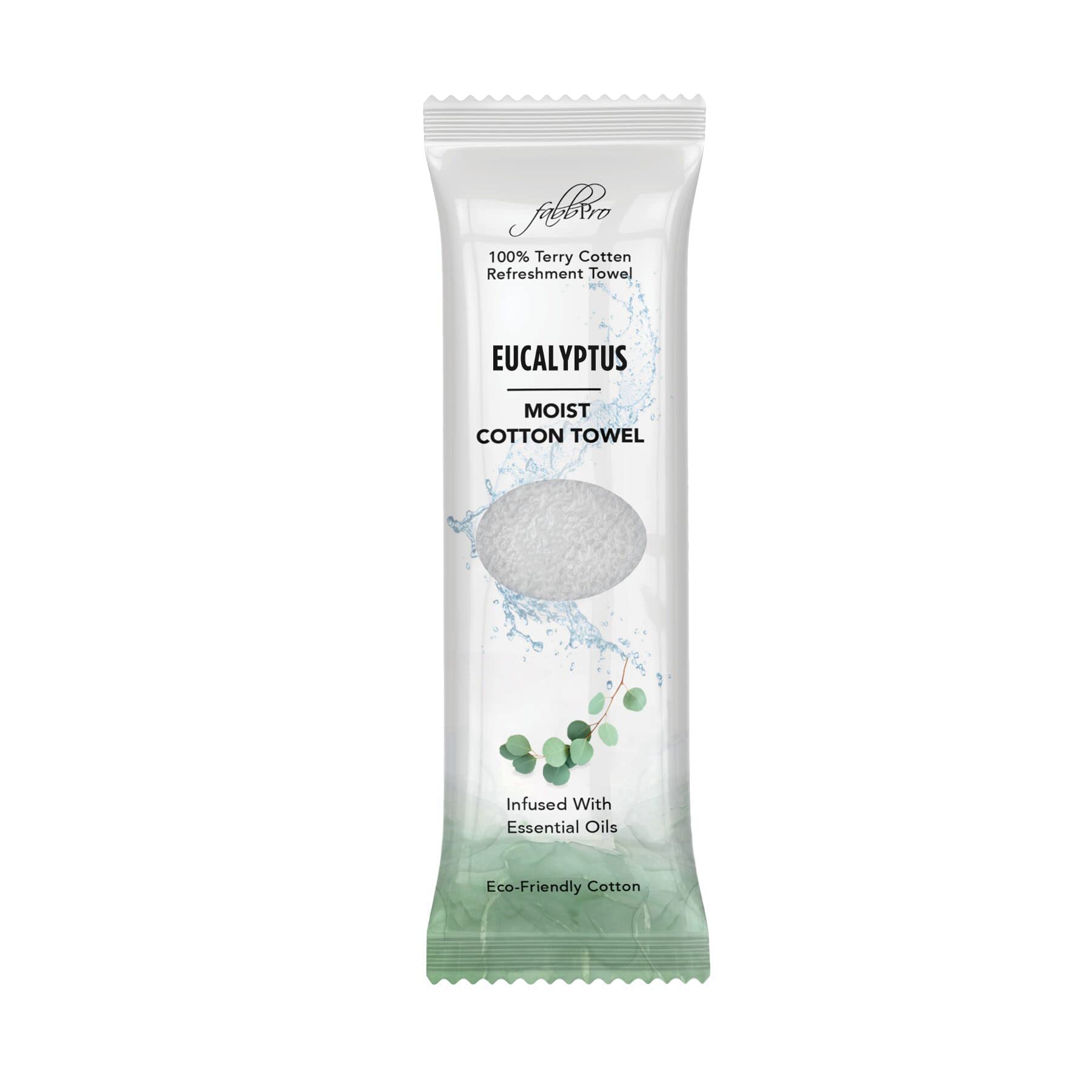FabbPro Oshibori Moist Terry Cotton Refreshment Towels (25 Pack, 8 x 8 Inches)  White Scented Premoistened Towel to Use Hot or