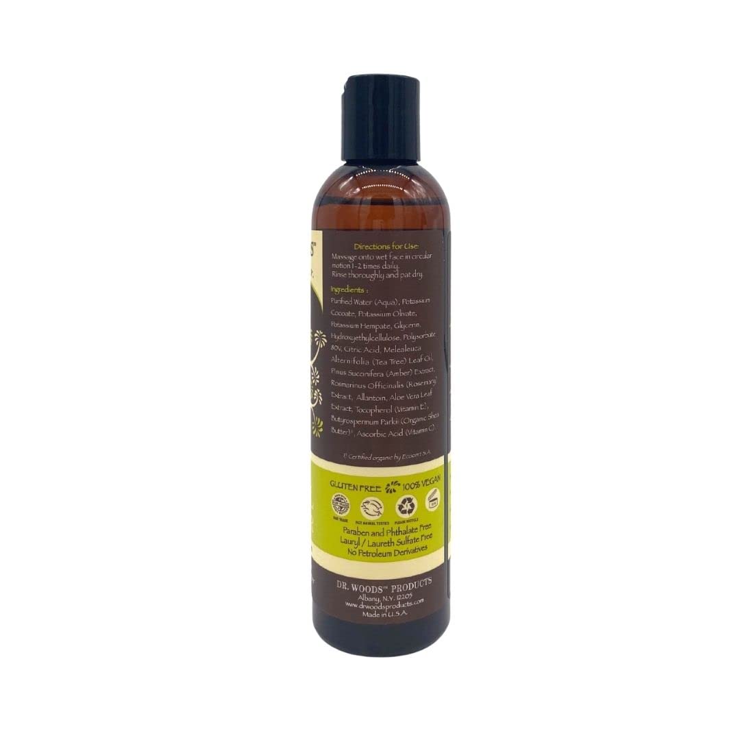 Dr. Woods Shea Vision Tea Tree Liquid Facial Cleanser with Organic Shea Butter, 8 Ounce (Pack of 2)
