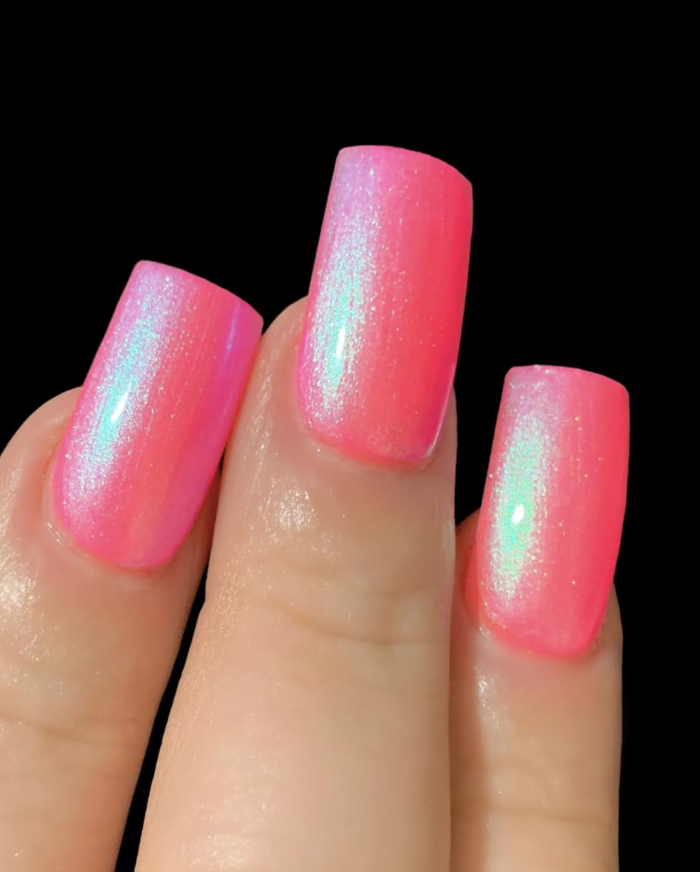 Polish Me Silly Ready Set Glow - Neon Pink Blue Green Neon Glow Pop Collection Multicolor Shifting: Mylar Oil Slick Nail Polish