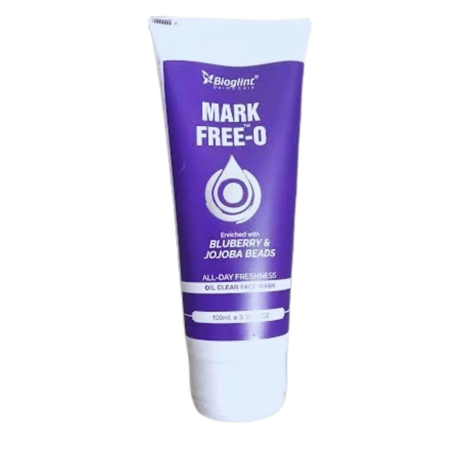 Dhakar Enterprises Bioglint Mark FreeO Face Wash Blueberry & Jojoba Beads Oil Clear Formula AllDay Freshness 100Ml
