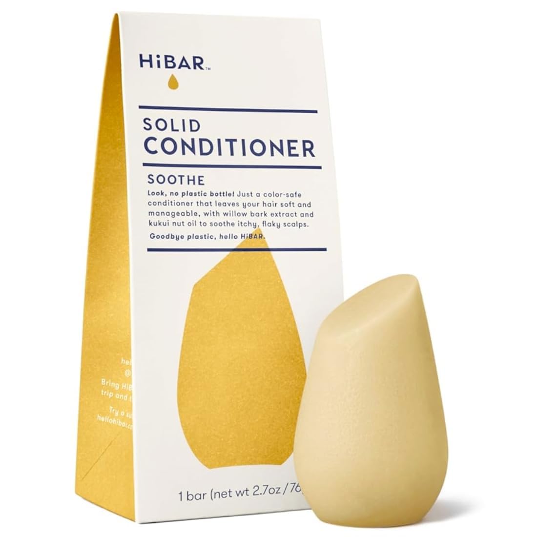 HiBAR - Soothe Conditioner Bar - For Dry, Itchy, Flaky Scalps - Improves Scalp Health - With Willow Bark Extract & Salicylic Aci