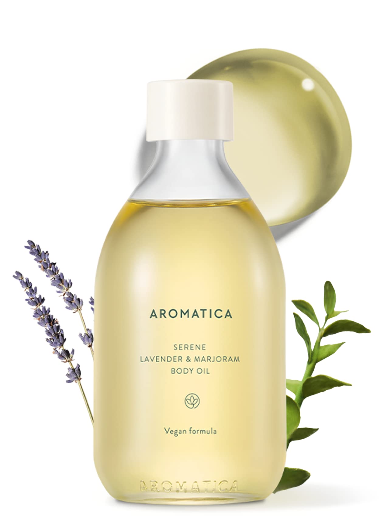 Aromatica Serene Body Oil Lavender & Marjoram - 100Ml / 3.38 Fl. Oz - Aromatherapy Massage Oil | Scented Body Oil After Shower F
