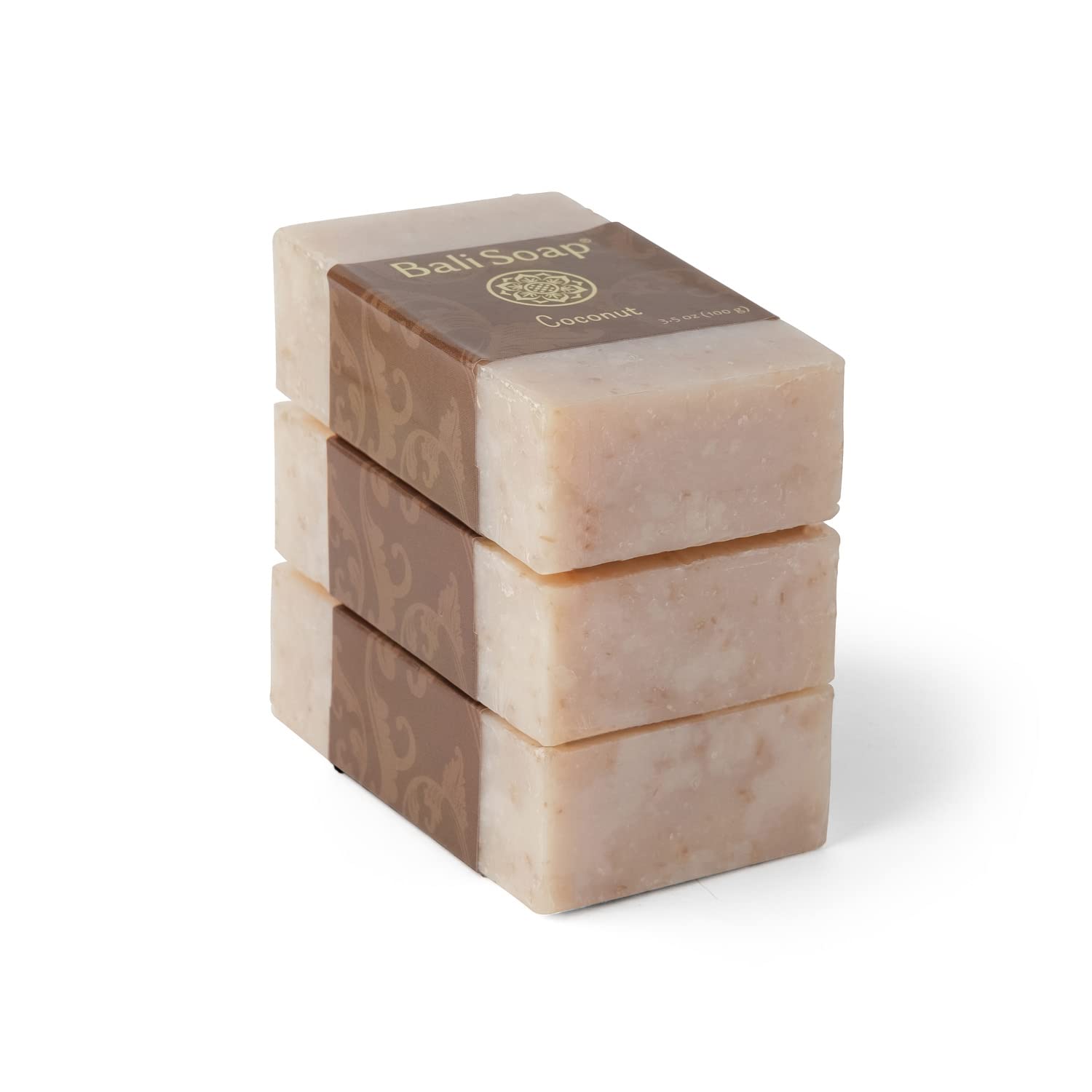Bali Soap - Coconut Natural Soap - Bar Soap For Men & Women - Bath, Body And Face Soap - Vegan, Handmade, Exfoliating Soap - 3 P
