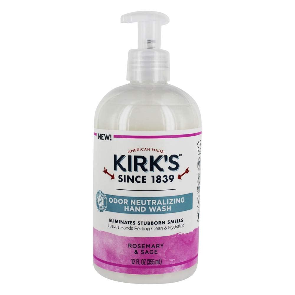Kirks Odor-Neutralizing Natural Hand Soap Castile Liquid Soap Pump Bottle  Moisturizing & Hydrating Kitchen Hand Wash  Rosemary