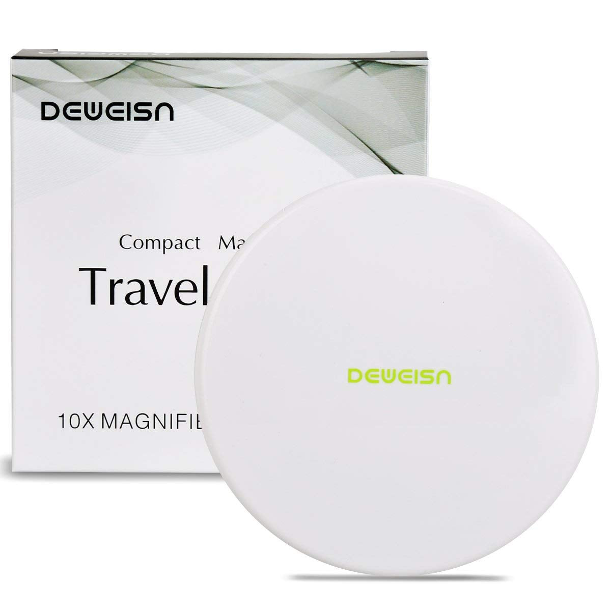 Deweisn Magnifying Compact Cosmetic Mirror Elegant Compact Pocket Makeup Mirror, Handheld Travel Makeup Mirror With Powerful 10X
