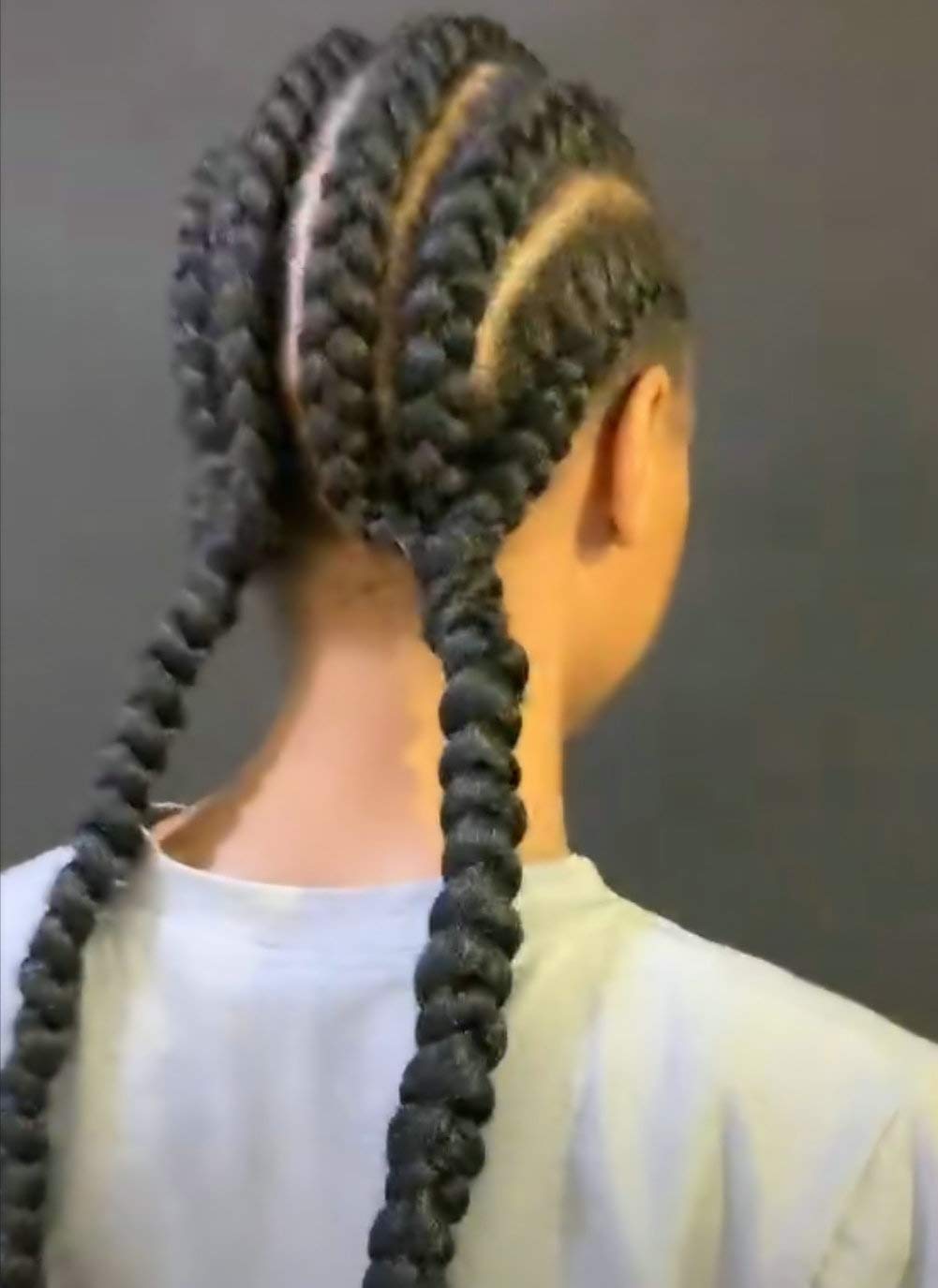 LOHXINHAIR Braiding Hair 24 Inch 6 Packs Black Kanekalon High Temperature Resistance Synthetic Jumbo Bohemian Braids Long Croche